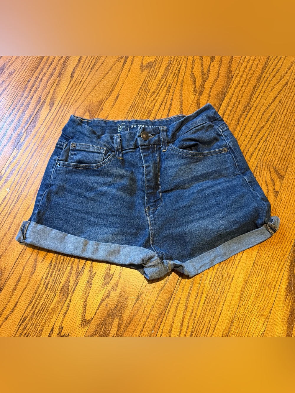 No Boundaries - Dark Blue Denim Roll-Hem Women's Shorts - Size 9